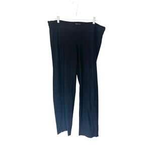 Eileen Fisher Black Casual Basic Pull On Stretch Straight Leg Pants Medium‎